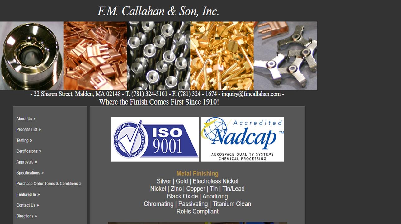 F.M. Callahan & Son, Inc. Aluminum Anodizing